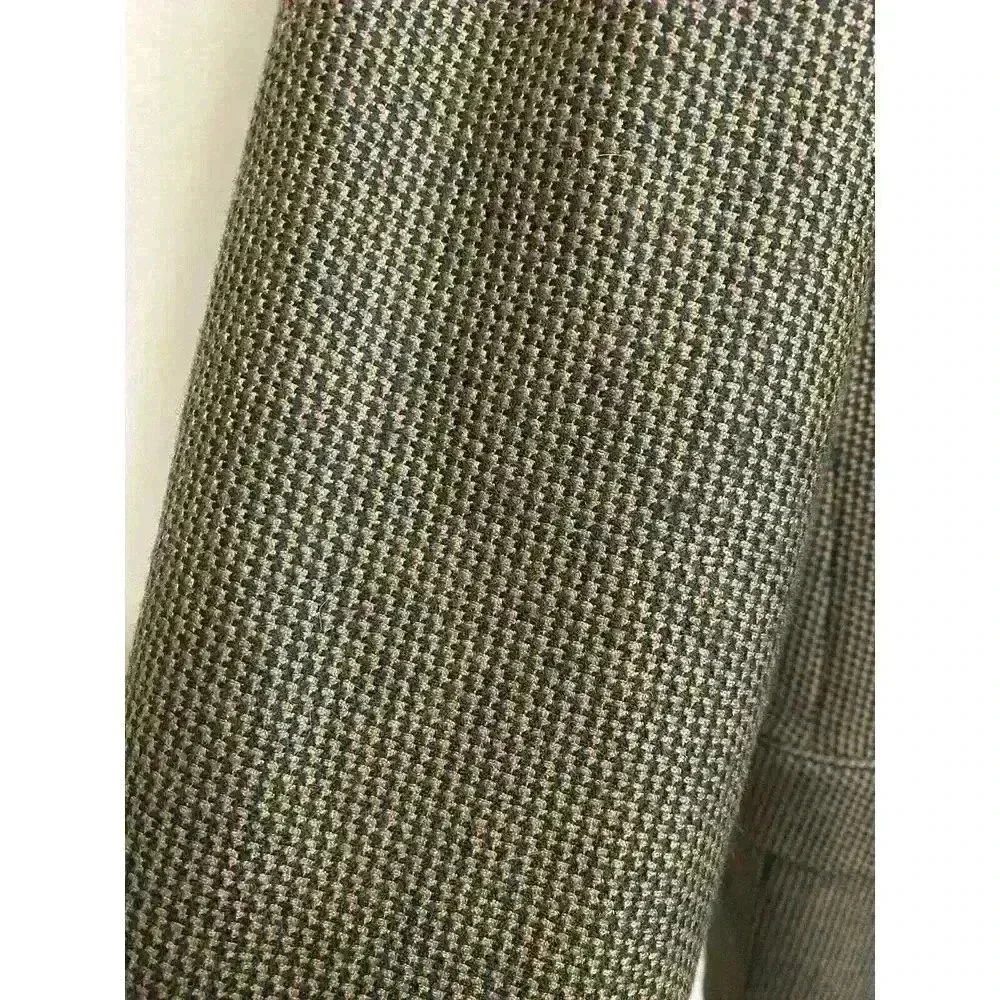 Vintage Neiman Marcus Men's Wool Blazer Jacket Brown Houndstooth Double Button